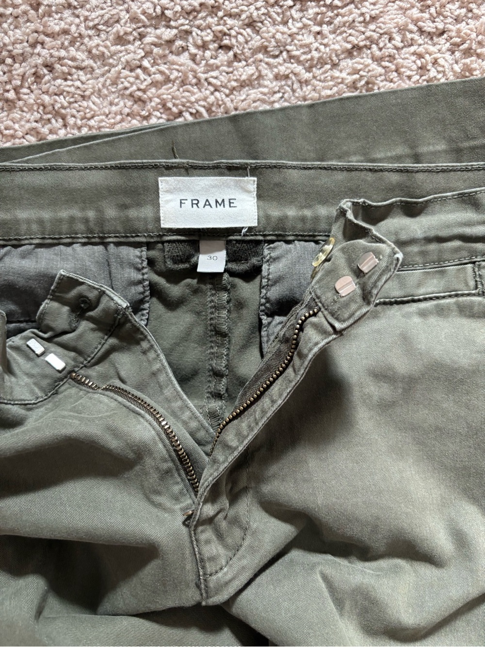 Frame Denim Women's Wide-Leg Jeans in Olive Green